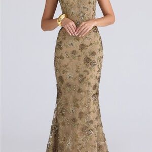 House of CB Olive Floral Maxi Dress